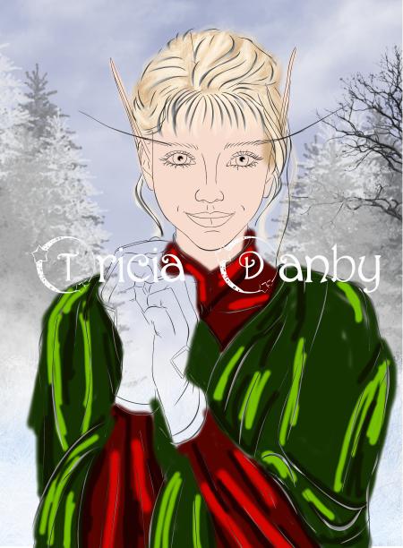 Yule time elf by Tricia Danby